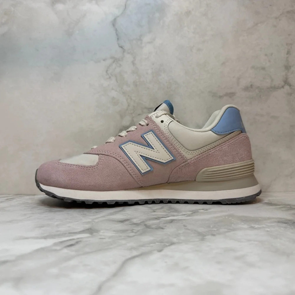 LNWOB | New Balance | 574 Sneakers | Pink Suede & White | Size 8.5 - Picture 3 of 16